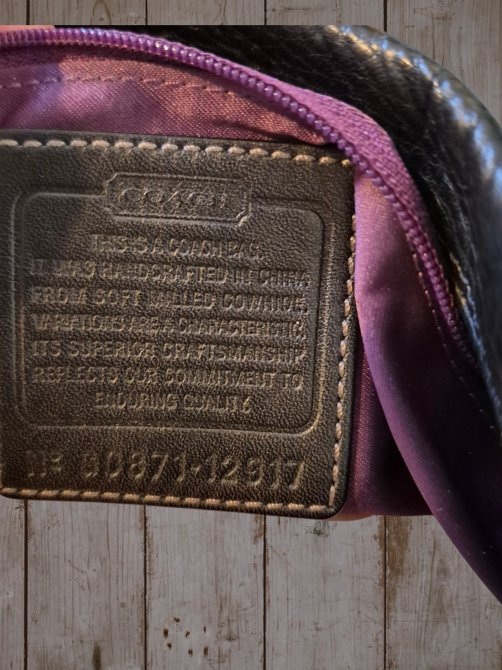 Coach Black Pebbled Leather Hampton Hobo Bag with Gold Hardware - Picture 7 of 8